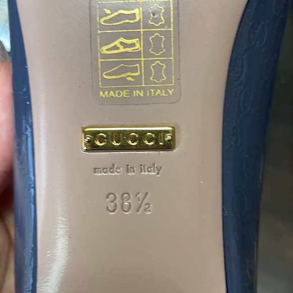 Gucci Vernice Microguccissima Ballet Flats Uniform Blue - Picture 5 of 9